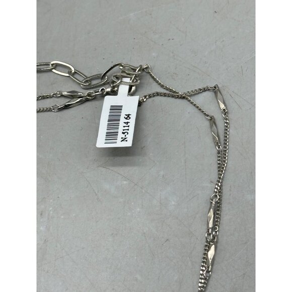 Mariana cross double chain necklace handmade crystal green floral 19" READ NEW - Picture 3 of 6